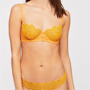 Free People Intimately St. Tropez Yellow Lace Bra 34C